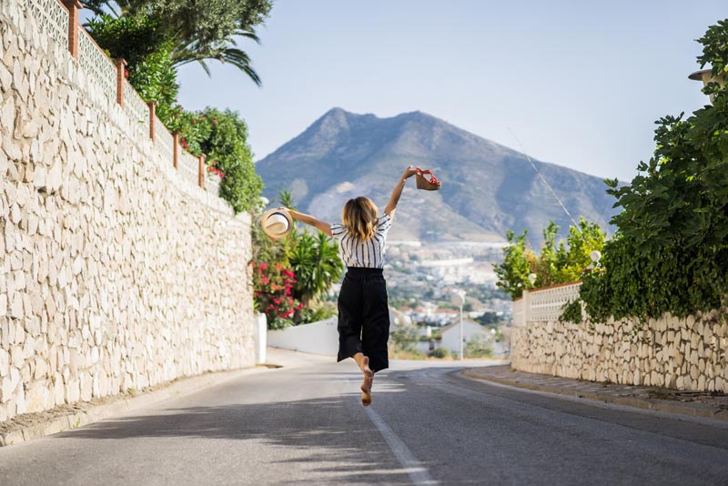 young beautiful woman on holiday